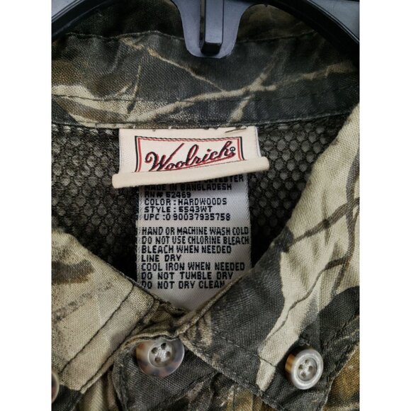 Woolrich Mens XL Camo Hunting Shirt Vented Hardwood Pattern Long Sleeve Outdoor - Picture 6 of 8